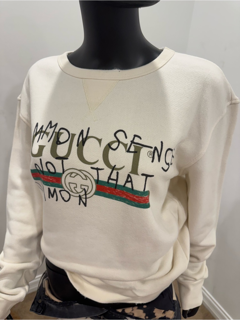 Gucci “Common Sense Is Not That Common” Logo Sweatshirt S